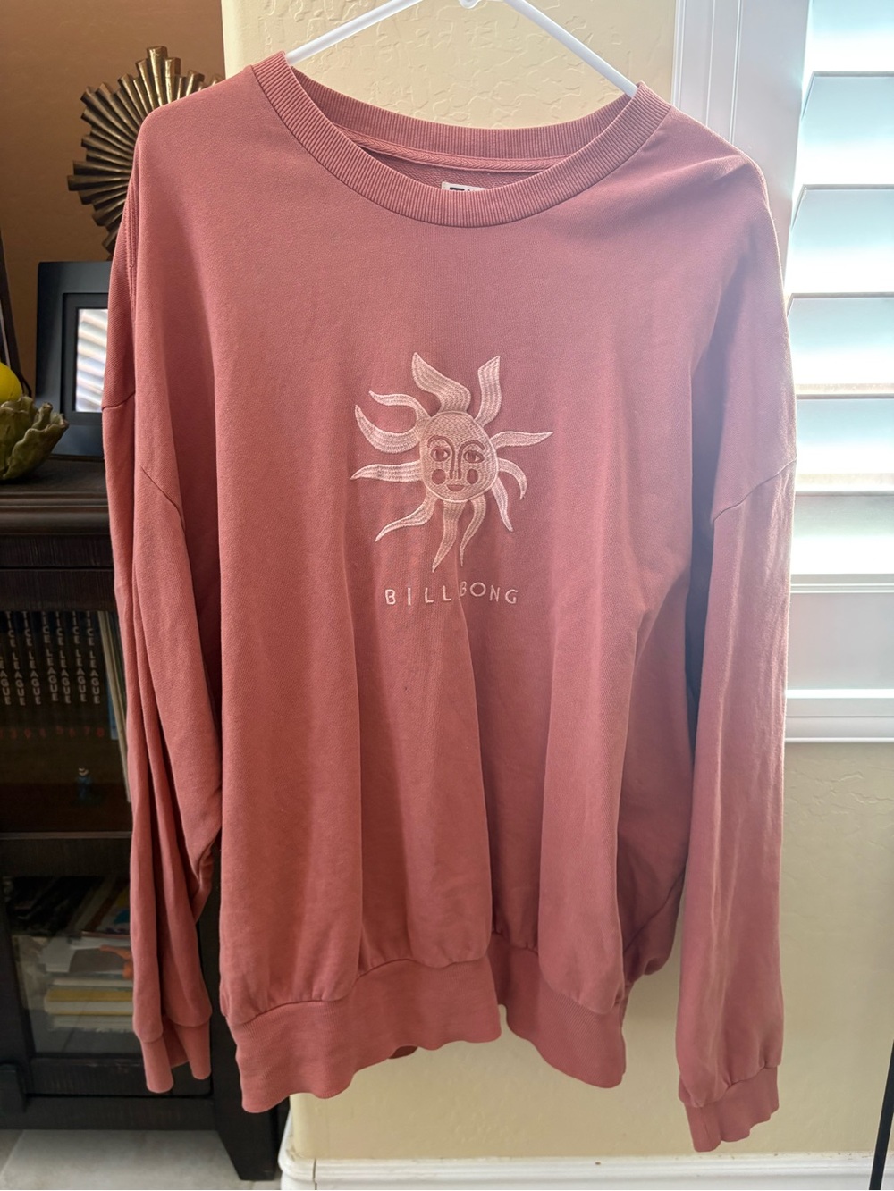 Billabong Embroidered Sun Graphic Crewneck Sweater - Orange
